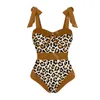 INS Leopard Bikini Lady Print Print Swimwear Outdoor Brown Swimsuit Summer Sexy Women Gound Count