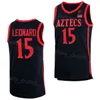 San Diego State Aztecs College Basketball 5 Jalen McDaniels Jerseys 2023 Final Four 21 Malik Pope 15 Kawhi Leonard 21 Jamaal Franklin 0 Devin Watson University NCAA