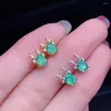 Dangle Earrings Deer Style Green Emerald Gem Beauty Silver Fine Jewelry NaturalEarring Girl Women Party Birthday Christm