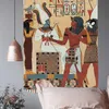 Tapestries Simsant Hawaiian Maya Tribal Tiki Mask Sculpture Tapestry Oude Egypte Mythology Totem Tribe voor slaapkamerdecor 230330