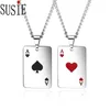 Ketten Halskette Poker Anhänger Seil Romantische Mode Accessoires Schmuck Edelstahl Männer Halsketten Liebhaber Geschenke