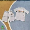 メンズTシャツ男性女性トラプスターTシャツ夏の服オレンジグレータオル刺繍半袖カップルトップティーセットモーションデザイン68ess