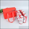 Other Kitchen Dining Bar Nonwoven Can Cooler Bag Portable Ice Pack Food Packing Container Dry Insated Bags Thermal Lunch Delivery Dhowm