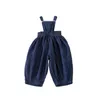Overallits Girls 'Jeans 2023 Frühlings- und Herbstkinderkinder Denim-Baumwoll Overalls Kinder-Hosen-Hose-Outfit für Kinder im Außenbereich