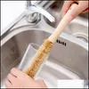 Other Kitchen Dining Bar Natural Coconut Palm Brush Wooden Hand Cup Long Handle Pot Glass Bottle Kitchen Tableware Cleaning Tool Dhlc1