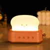 Night Lights LED Bread Maker Night Light USB Charging Dimming Toast Lamp Bedroom Timing Sleeping Lamps Switch Children Mood Nightlight P230331