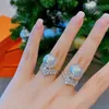 Fine Finger Ring Pearl Zircon 925 Sterling silver Engagement Wedding Band Rings for Women Bridal Birthday Party Jewelry Gift