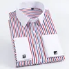 Camicie casual da uomo Abito da uomo con polsino francese a maniche lunghe Camicia da smoking slim fit con gemelli Scollo a doppio bottone in poliestere/cotone 230331