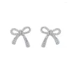 Studörhängen S925 Sterling Silver Ladies Bow and Elegant Holiday Gifts in Europe America