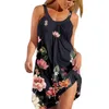 カジュアルドレスヒマワリの花フローラル3Dプリントビーチドレス