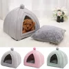 Cat Beds Warm Bed Removable Pet Cats House Foldable Dog Non-slip Bottom Tent Washable Nest Puppy Kennel