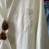 Kvinnors blusar Kvinnor Spring Cotton Slå ner krage vit beige två färg kvinnors toppar och modeskjorta blusas roupa feminina