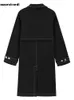 Mäns trenchrockar Mauroicardi Spring Autumn Long Loose Black Double Breasted Luxury Designer British Style Overcoats för 230331