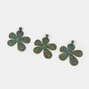 Pendant Necklaces 2pcs Patina Verdigris Large Abstract Flower Charms Hammered For Necklace Jewelry Making Findings Accessories 68