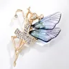 Moda melek kakma zirkon broş alaşım rinestone pullu korsaj kadınlar için kelebek yusufçuk arı broş böcek mücevher hediyeleri