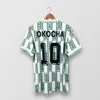 Okocha 나이지리아 레트로 1994 홈 어웨이 축구 유니폼 Kanu Finidi Nwogu Futbol Kit 빈티지 축구 저지 클래식 셔츠 1996 1998