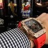 Montre mécanique de luxe Richar Mills Rm11-03 Mouvement automatique suisse Miroir saphir Bracelet de montre en caoutchouc importé QUBES