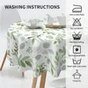 Nappe de table printemps floral vert sarcelle nappe ronde 60 pouces aquarelle feuille d'eucalyptus infroissable salle à manger vacances patio