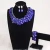 Necklace Earrings Set 4UJewelry Jewellery For Wedding Colorful Flowers African Beads Choker & Bracelet 2023 Fashion