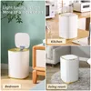 Waste Bins Smart Sensor Garbage Kitchen Bathroom Toilet Trash Can Automatic Induction Waterproof with Lid 1015L 230331