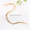 Bracciale a catena alla moda con zirconi cubici per le donne, romantico, colore, cristallo, argento, fascino, elegante, damigella d'onore, gioielli Dr Dhgarden Dhrvy