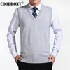 Men's Vests COODRONY Arrival Solid Color Sweater Vest Cashmere Sweater Pullover Brand V Neck Sleeveless Jersey Hombre 230331