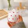 Copas de vino Ins de estilo nórdico, taza de café de cristal, cuchara creativa, moda de verano para niña, para beber jugo de leche resistente al calor