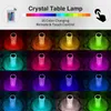 Night Lights 3/16 Colors Crystal Table Lamp LED Projector Remote Control Romantic Rose Remote Atmosphere Night Light Room Decor Free Shipping P230331