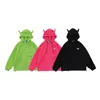 High Street Twist Knitting Cow Horn Hoodies Men Solid Zip Up Hoodie Coat Niche Design Loose Casual Soft Cozy Couple Cardigan Top