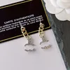 Designer Womens stamp Charm Earrings Vintage Diamond Earrings Design For Womens Jewelry 18K Gold Plated Celtic Wedding Party Love Accessories With Gift Box