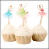 その他のイベントパーティーは、新しいGracef Ballerina Cupcakeトッパーダンサーケーキアクセサリーガールバースデー120pcs/lot Drop Delivery Home G DHW01