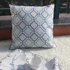 Pillow Embroidered Geometric Cover Decorative Case Simple Chinese Blue Coussin Modern Home Office Sofa Deco