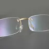 Top lunettes de soleil de créateurs de luxe 20% de réduction tête de léopard mode affaires haut de gamme lunettes de myopie sans cadre cadre pur titane Simple
