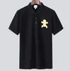 Champion kurzärmliges POLO-Shirt Herren schwarz Waffel American Vintage Kontrastfarbe Baumwolle schweres Gewicht Top Tide