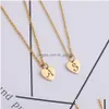 Pendentif Colliers Creative 26 Lettre Initiale Alphabet Collier Rond En Acier Inoxydable Az Arabe Pour Femmes Hommes Saint Valentin D Dhgarden Dhnw2