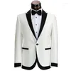 Trajes de hombre 2023, traje blanco para boda, traje personalizado, chaqueta Formal, fiesta de negocios, cena, traje de 2 piezas (pantalones de chaqueta)