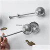 Sweepers Accessories Stainless Steel Tea Strainer Telescopic Push Infuser Ball Loose Leaf Herbal Filter Home Kitchen Bar Drinkware Dhbnl