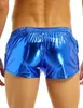 Mäns shorts Mens Shiny Metallic Boxer Shorts Low Rise Stage Performance Rave Clubwear Come Mans Shorts Trunks Underpants Bottoms W0327