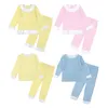 Pyjamas enfants manches longues Ginkgo coton Pjs ensemble sœurs correspondant enfants tenue décontracté filles pyjamas de pâques 230331