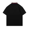 High Street Fashion Brand Poloshirt Herren INS US Small Size Loose 5/4 Sleeve Top Print T-Shirt