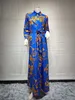 Bedruckte Blusen-Hemd-Kleider in Übergröße, Malaysia, Türkei, muslimische Damen, Bürokleidung, lange traditionelle Kleider1523702