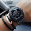 Luxe mechanisch horloge Richar Mills Rm035 Zwitsers automatisch uurwerk Full Carbon Fiber Shell Saffierspiegel Geïmporteerde rubberen horlogeband Pko0s