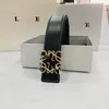 Mode Mens Belt Man Gold och Sier Cintura Belts For Women Designerbredd 3,8 cm Huvud Randig dubbelsidig avslappnad