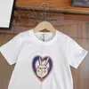 23ss designer kids t shirt toddler tee short sleeve tshirts baby boy girls clothes Round neck Pure cotton love rabbit logo print T-shirts High quality kids clothes a1