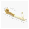 Other Kitchen Dining Bar Natural Coconut Palm Brush Wooden Hand Cup Long Handle Pot Glass Bottle Kitchen Tableware Cleaning Tool Dhlc1