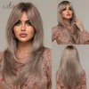 Synthetic Wigs Easihair Blonde Synthetic Wigs Long Straight Natural Hair with Long Bangs for Women Cosplay Daily Heat Resistant 230227