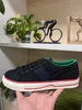 Tênis 1977 Lona Sapatos casuais Luxos Designers Sapatos femininos Itália Verde e vermelho Web Stripe Sola de borracha Stretch Algodão Tênis masculino cano baixo Tamanho 35-46