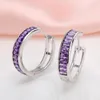 Boucles d'oreilles à tige 2 couleurs bijoux pour femmes de haute qualité pour bijoux d'été en cristal violet / blanc