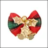 Christmas Decorations Bowknot Bell Tree Decoration Plaid Xmas Ornaments Kids Gifts Decor Ornament Drop Delivery Home Garden Dh4Kt