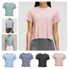 Outfit da yoga NWT Yogatwo Sport Sports T-shirt Abbigliamento fitness donna donna a manica corta camicie da allenamento palestra